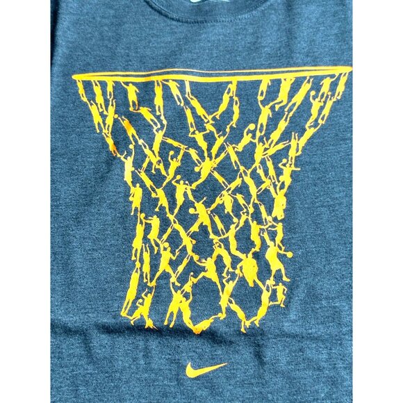 Nike Mens Gray T shirt Short Sleeve Basketball Goal Logo Size Large Casual Sport - Picture 2 of 4